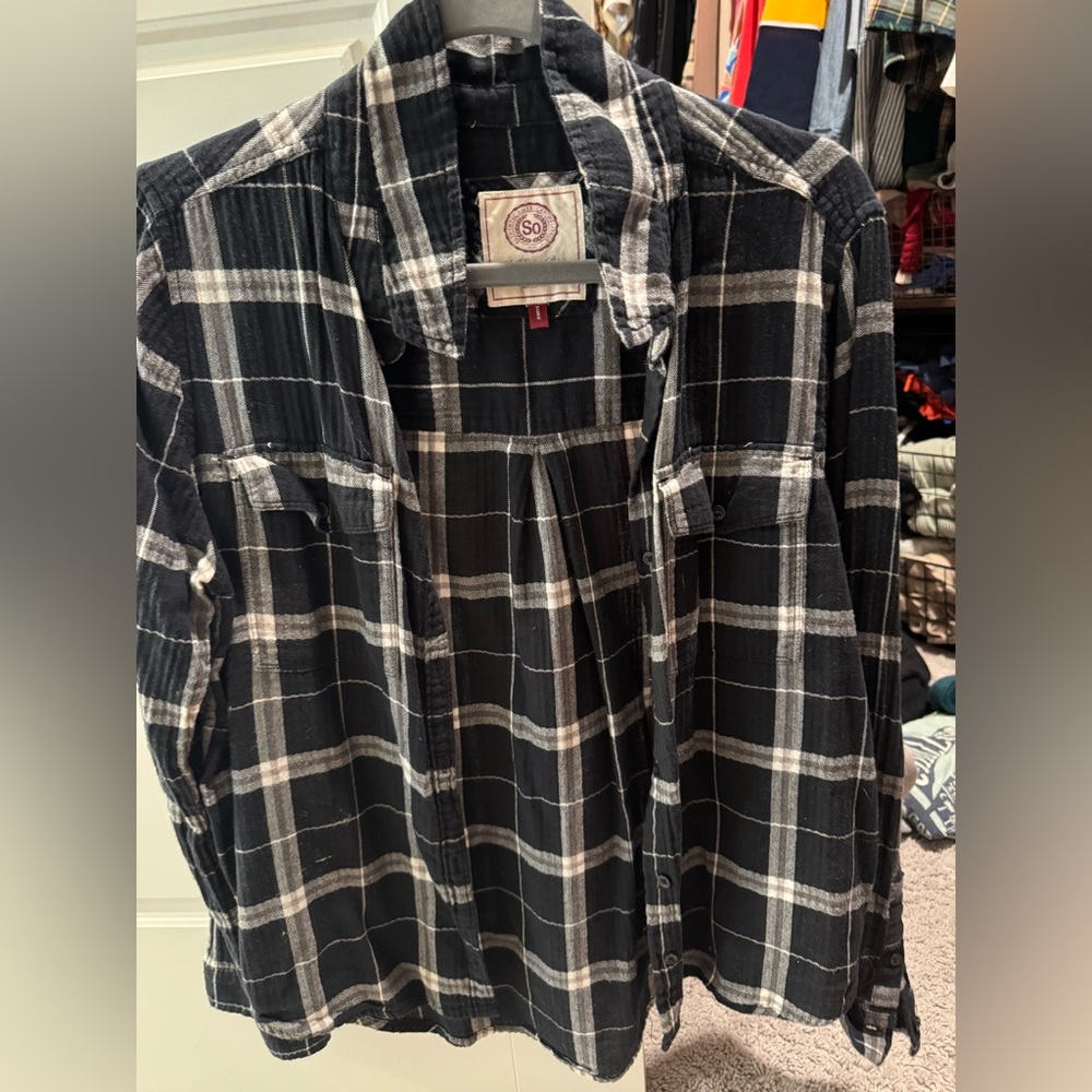 Black and White Plaid Shirt